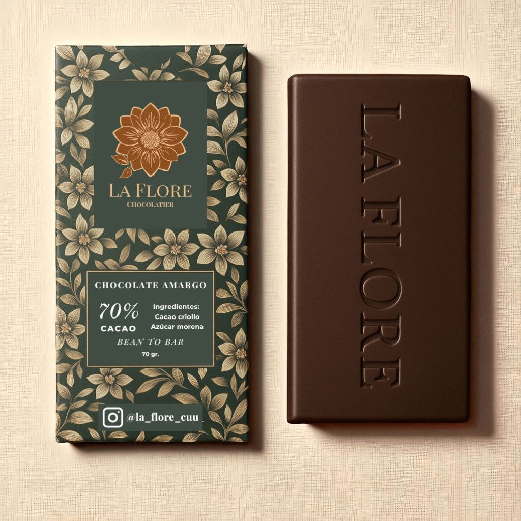 Barra de chocolate amargo al 70% de Cacao
