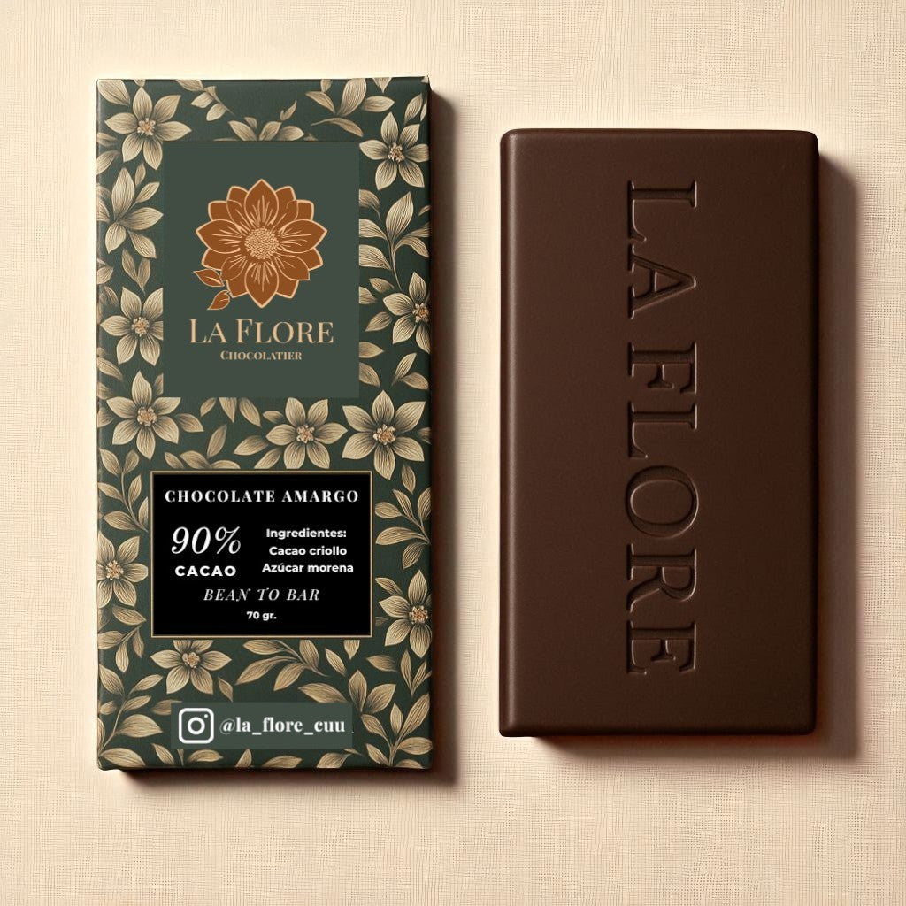 Barra de chocolate amargo al 90% de Cacao